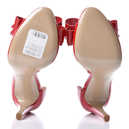Valentino Garavani Patent Couture Bow Peep Toe d'Orsay 15/110mm Pumps 36.5 Rosso Valentino 6 of 10