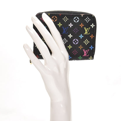 Louis Vuitton Monogram Multicolor Zippy Coin Purse Black 2 of 7