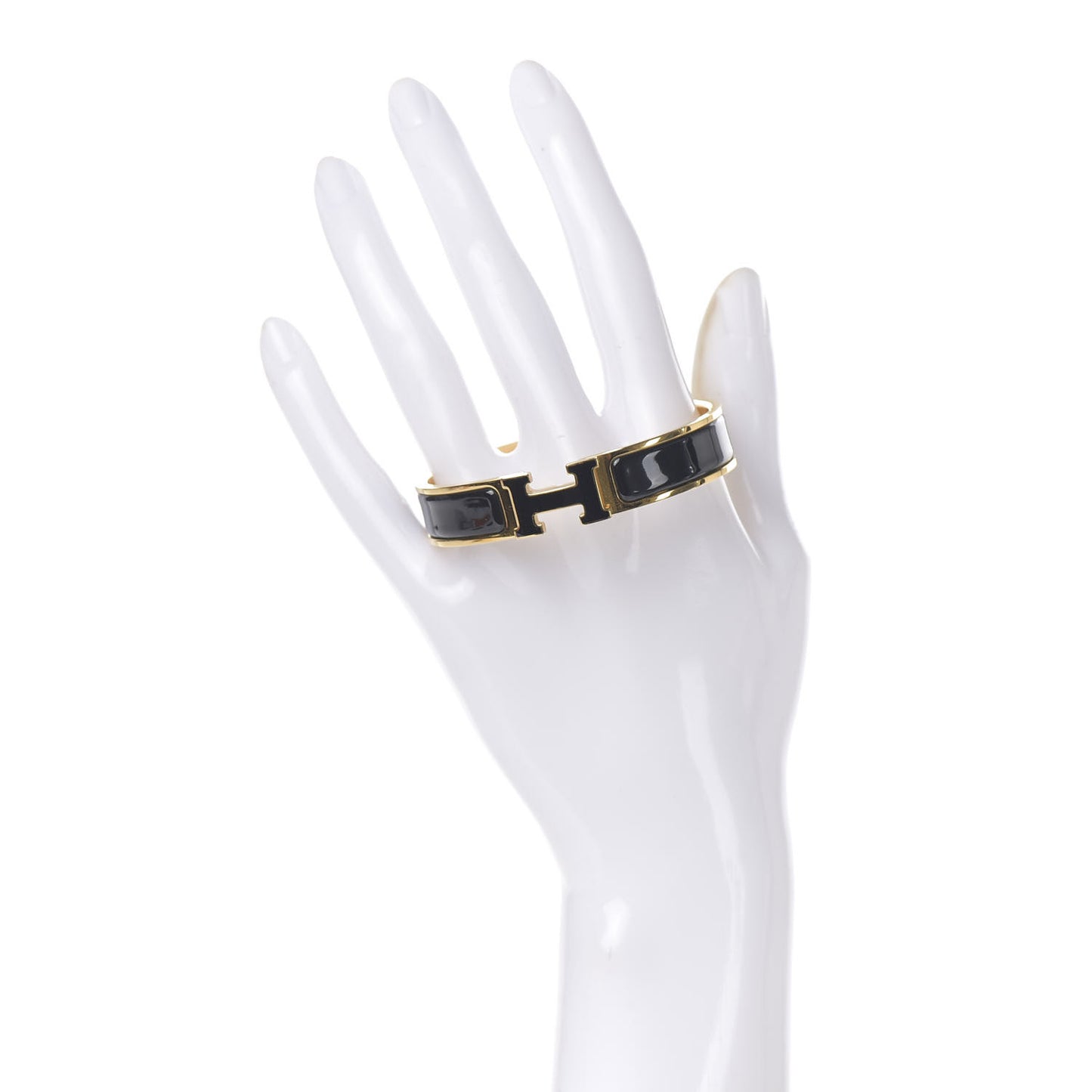 Enamel Narrow Clic Clac H Bracelet PM Black