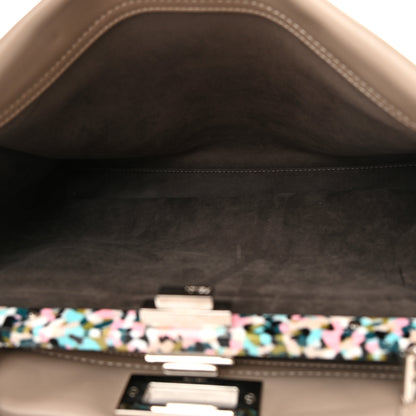 Fendi Vitello Seta Plexiglass Granite Large Peekaboo Iconic Satchel Tortora 5 of 18