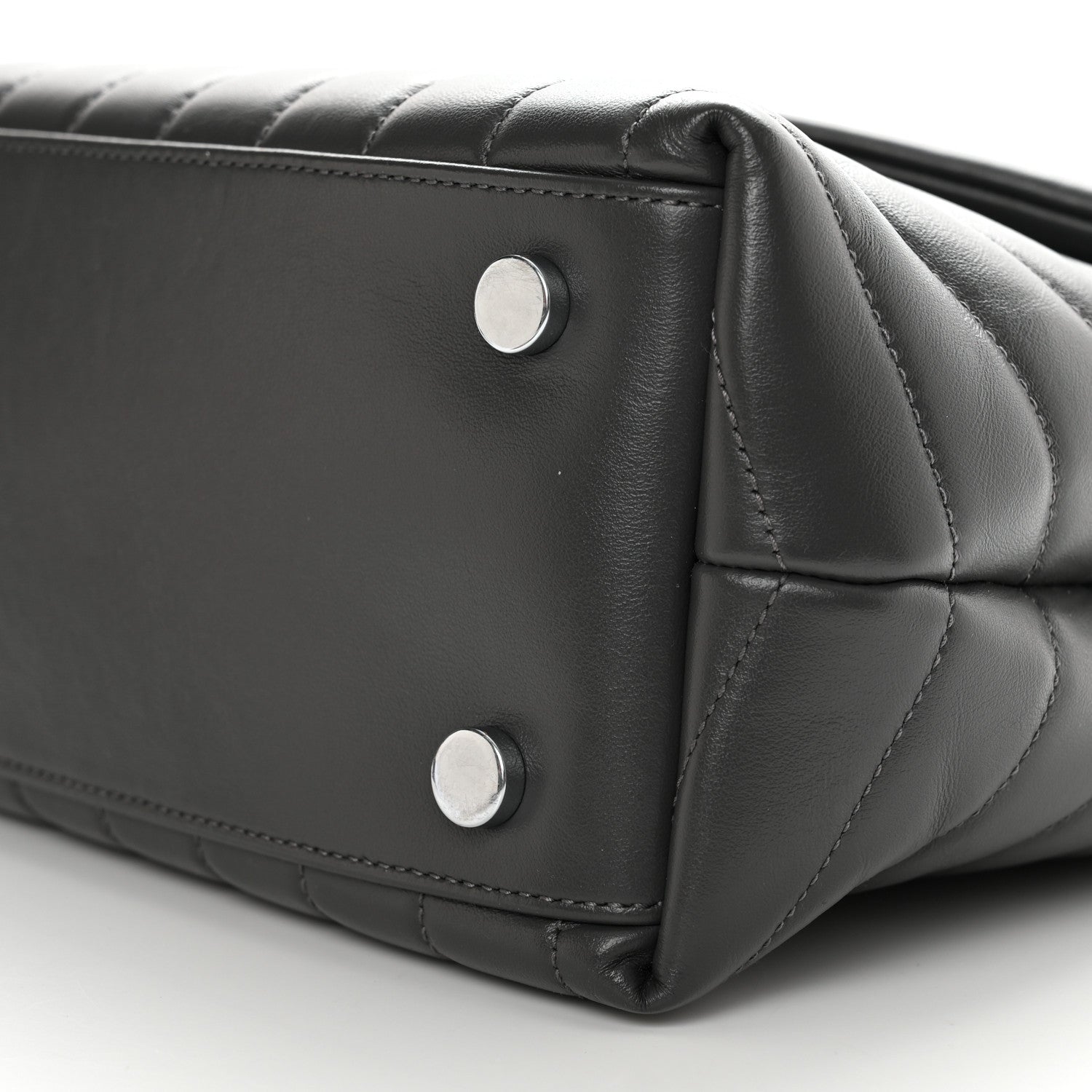 Saint Laurent Calfskin Y Quilted Monogram Medium Loulou Satchel Storm 10 of 10