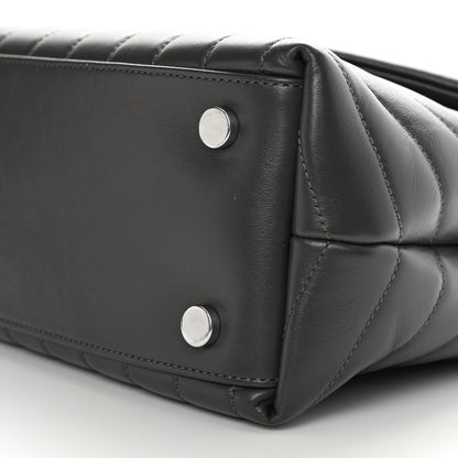 Saint Laurent Calfskin Y Quilted Monogram Medium Loulou Satchel Storm 10 of 10
