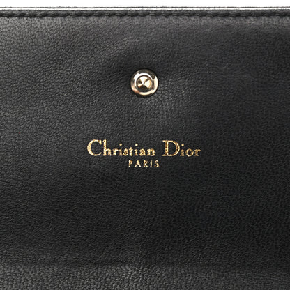 Christian Dior Grained Calfskin Diorama Wallet on Chain Pouch Black 12 of 15