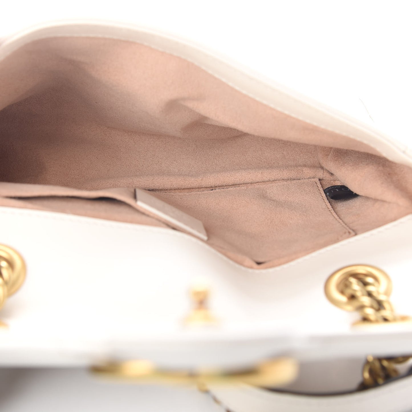 Calfskin Matelasse Mini GG Marmont Shoulder Bag White