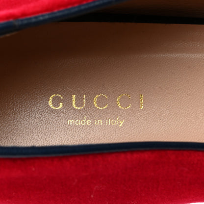 Gucci Velvet Etoile Pearl Embellished Loafers 40.5 Red 6 of 9