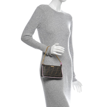 Fendi Zucca Spalmati Vitello Elite Pochette Tobacco Pink 2 of 6
