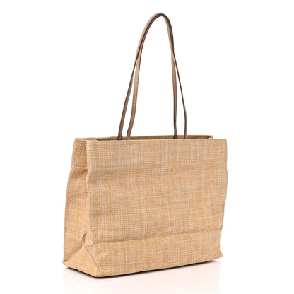 Prada Raffia Logo Tote Naturale 3 of 8