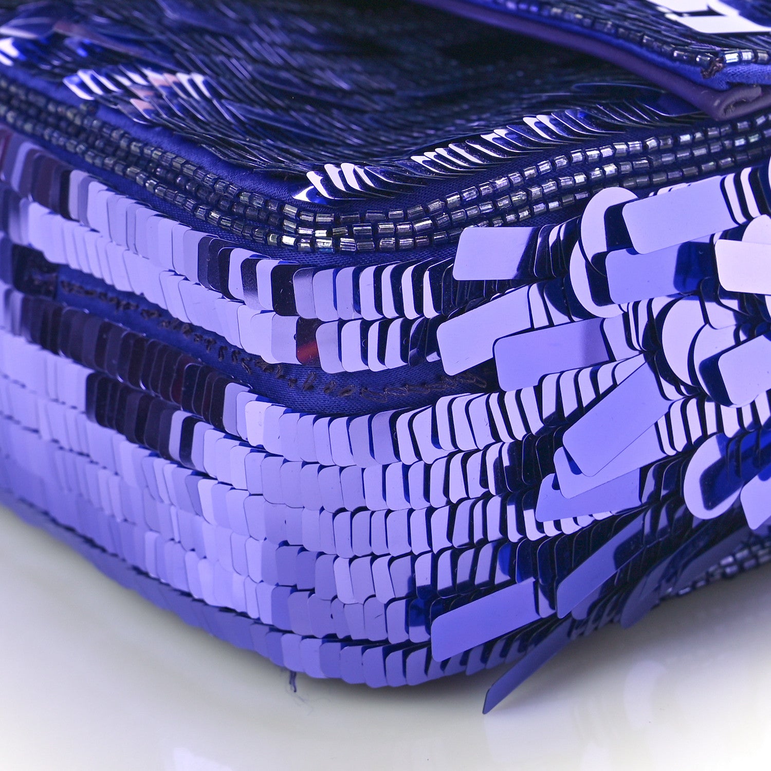 Fendi Sequin Paillettes Vitello Grace Sex and the City Baguette Viola Purple Rain 8 of 8