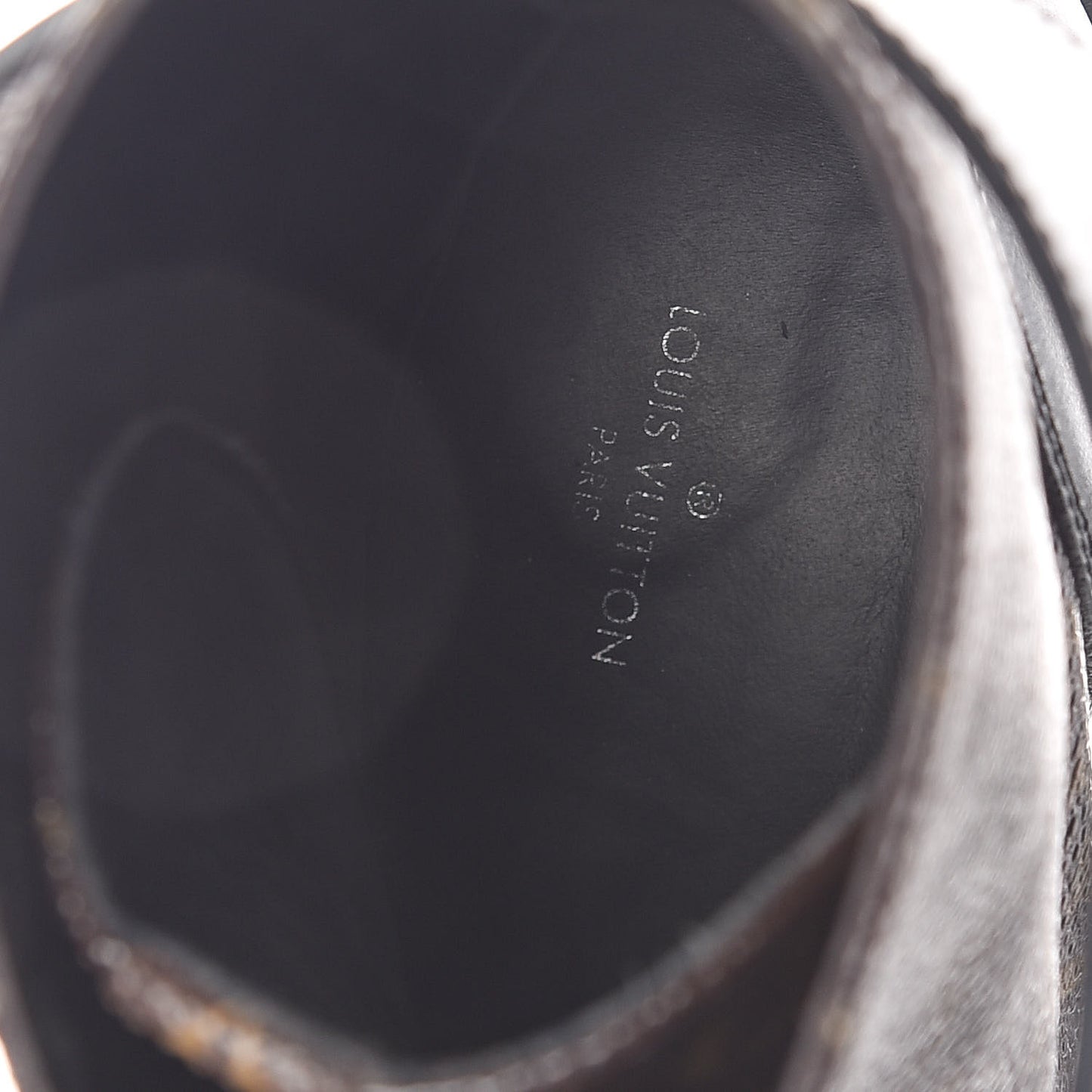 Calfskin Monogram Wonderland Flat Ranger Boots 38.5 Black