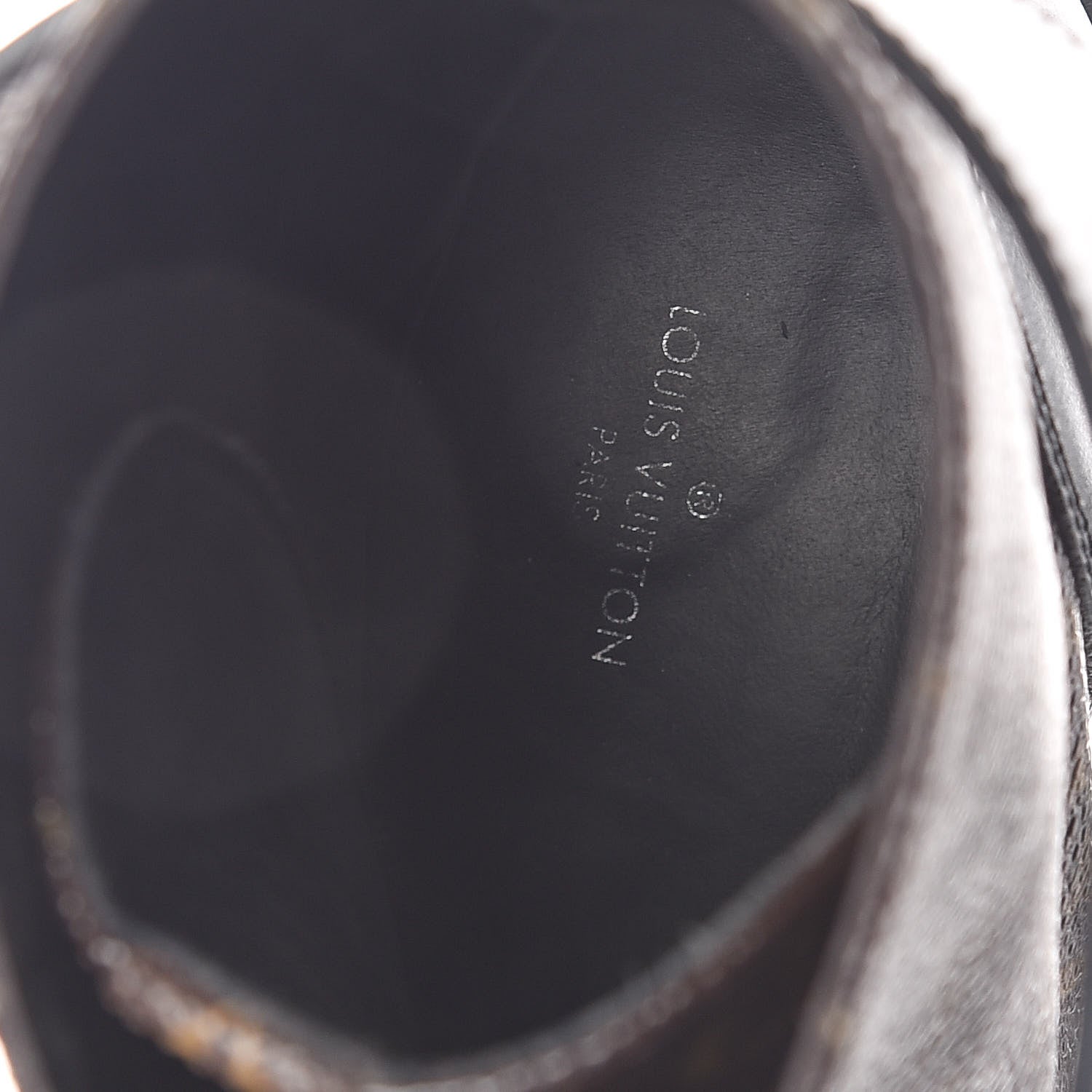 Louis Vuitton Calfskin Monogram Wonderland Flat Ranger Boots 38.5 Black 7 of 7