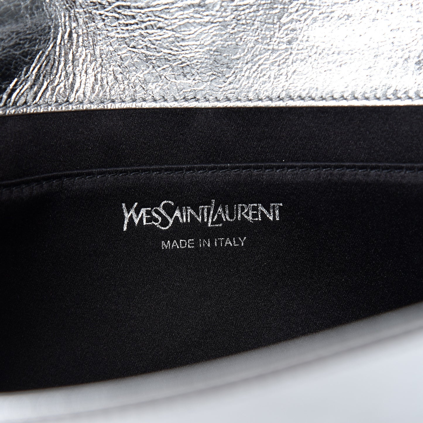 Metallic Calfskin Monogram Large Belle De Jour Clutch Silver
