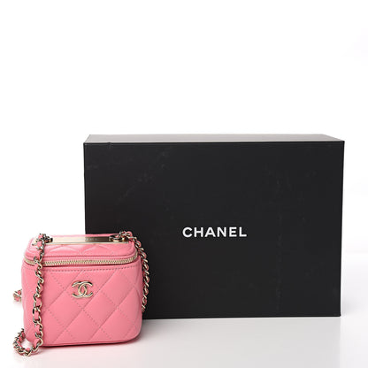 Chanel Lambskin Quilted Mini Vanity Case With Chain Pale Pink 9 of 9