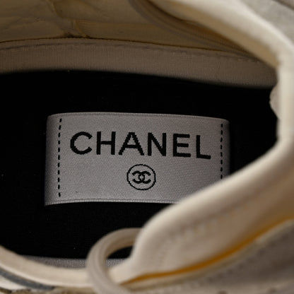Chanel Suede Calfskin Mens CC Sneakers 42 White 7 of 8