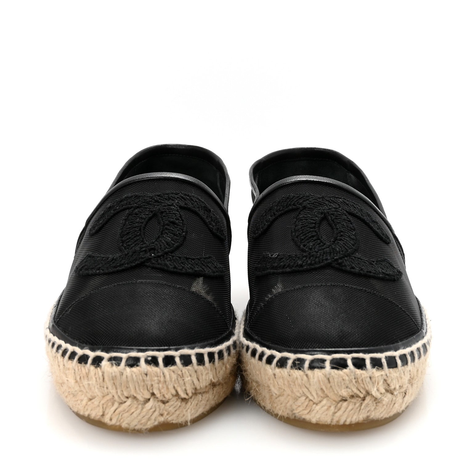 Chanel Mesh Grosgrain CC Espadrilles 36 Black 3 of 8