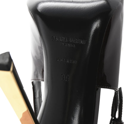 Saint Laurent Vernice Gloss Lee 110 Slingback Pumps 39 Marron Glace 7 of 10