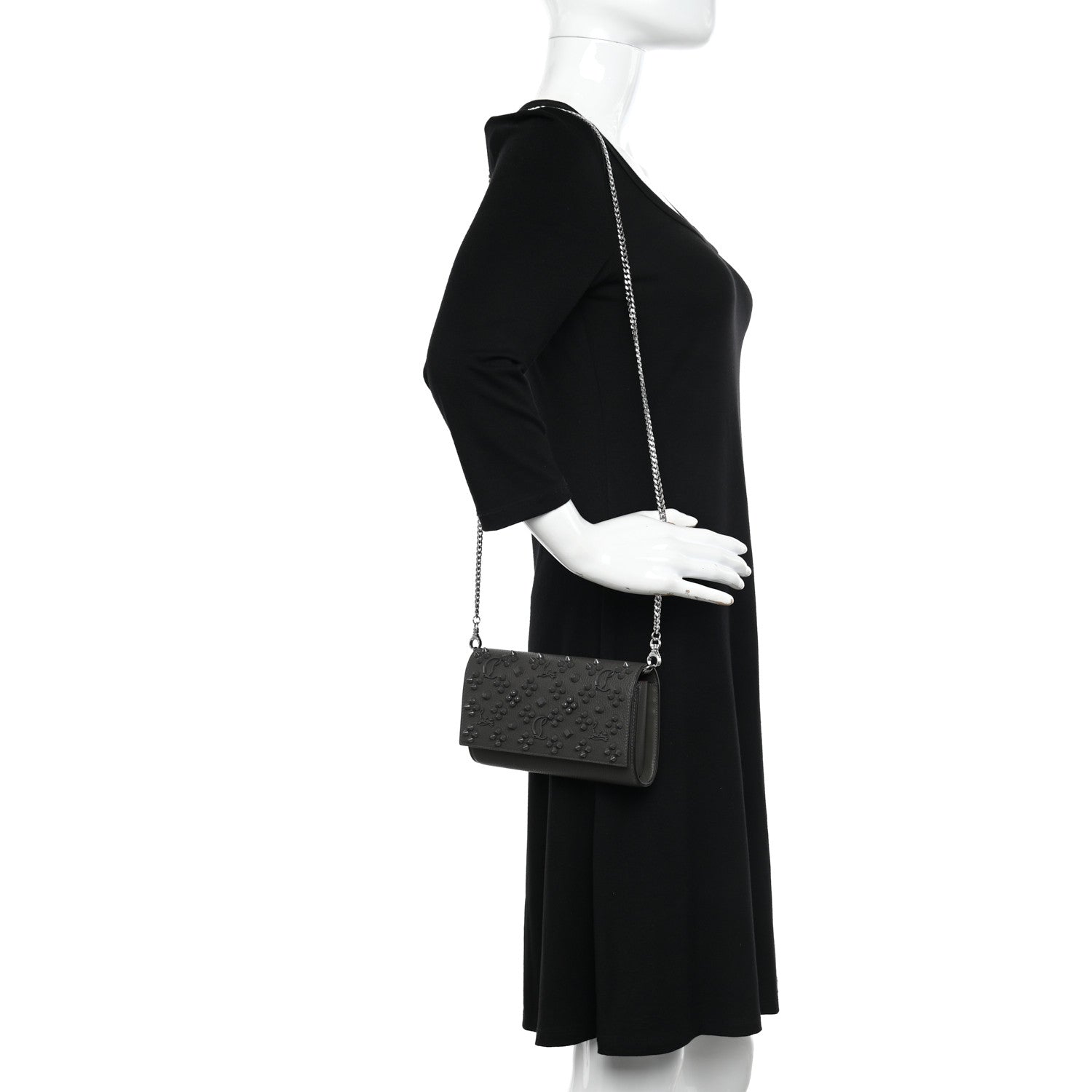 Christian Louboutin Calfskin Spikes Loubinthesky Paloma Wallet on Chain Rocket 2 of 10