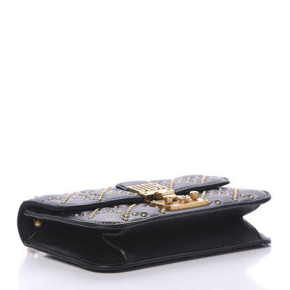 Christian Dior Lambskin Cannage Studded Small Dioraddict Flap Bag Black 3 of 13
