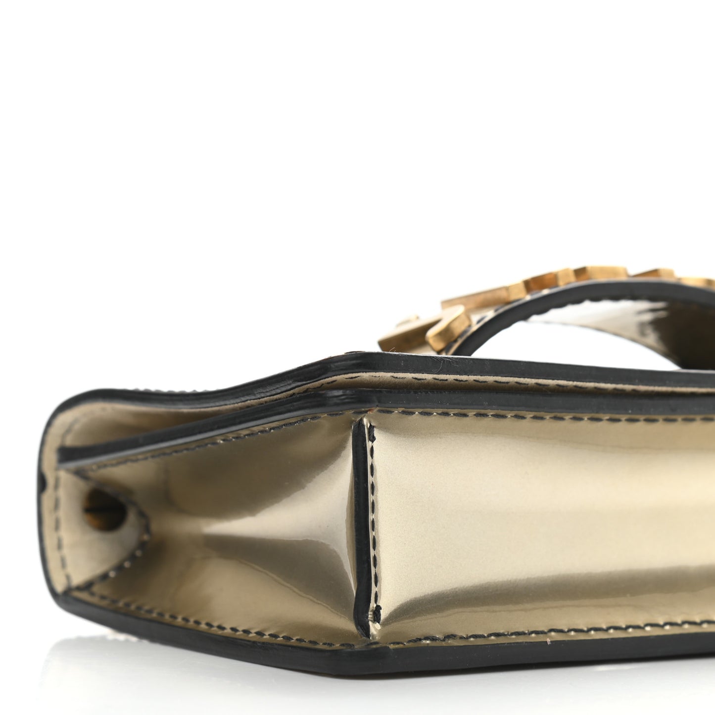 Metallic Calfskin J'Adior Chain Flap Bag Bronze
