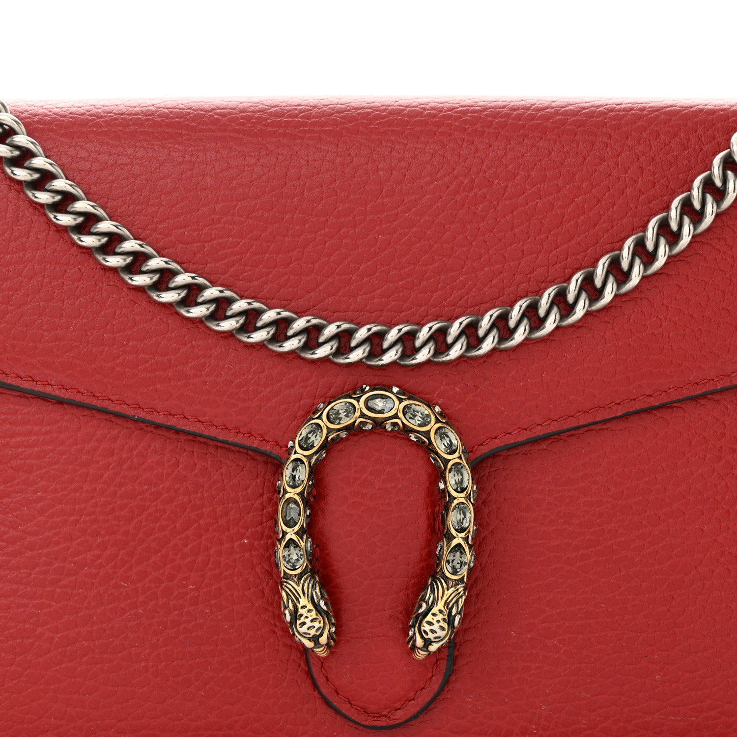 Gucci Calfskin Mini Dionysus Chain Wallet Hibiscus Red 9 of 16