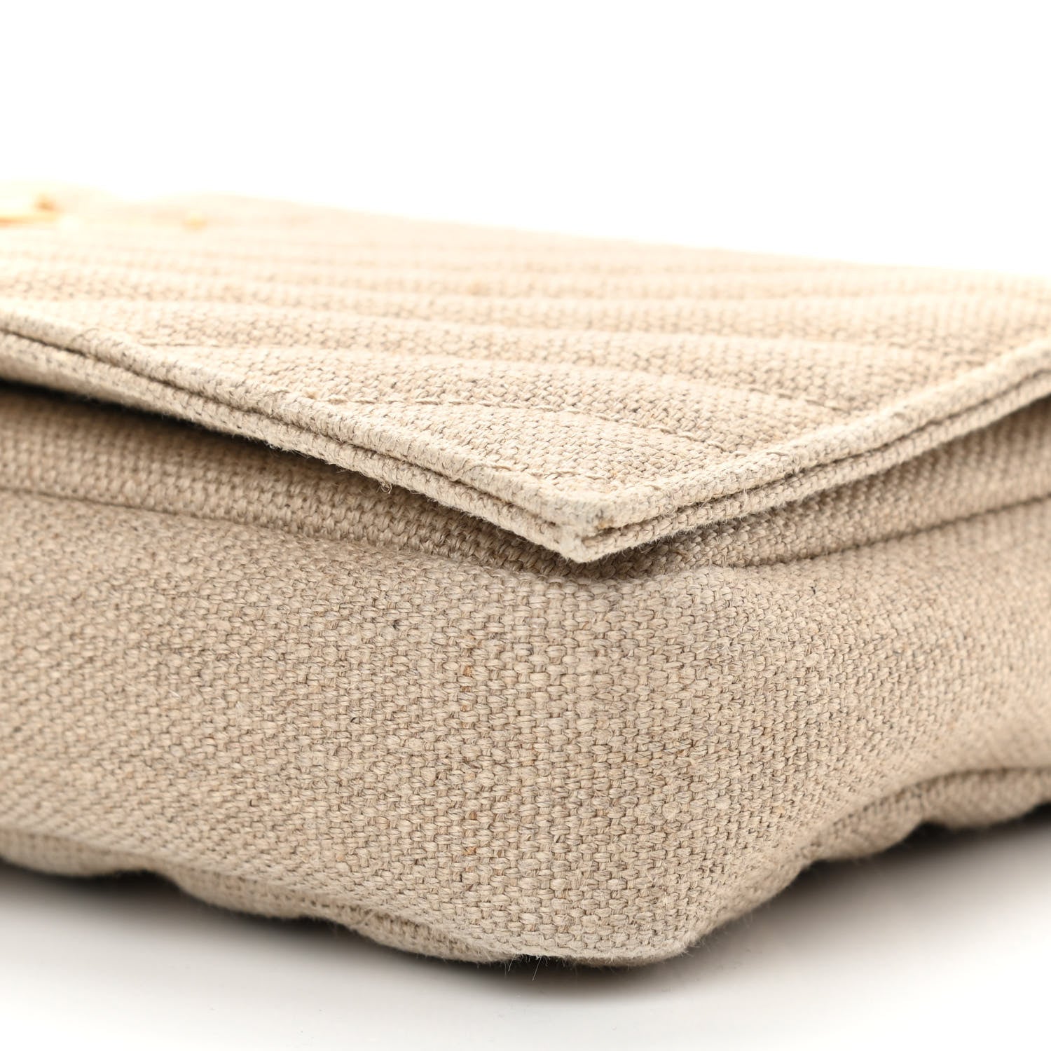 Saint Laurent Calfskin Linen Monogram Kate 99 Natural 10 of 10