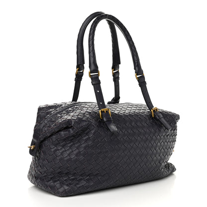 Bottega Veneta Nappa Intrecciato Boston Ink Aubergine 3 of 8
