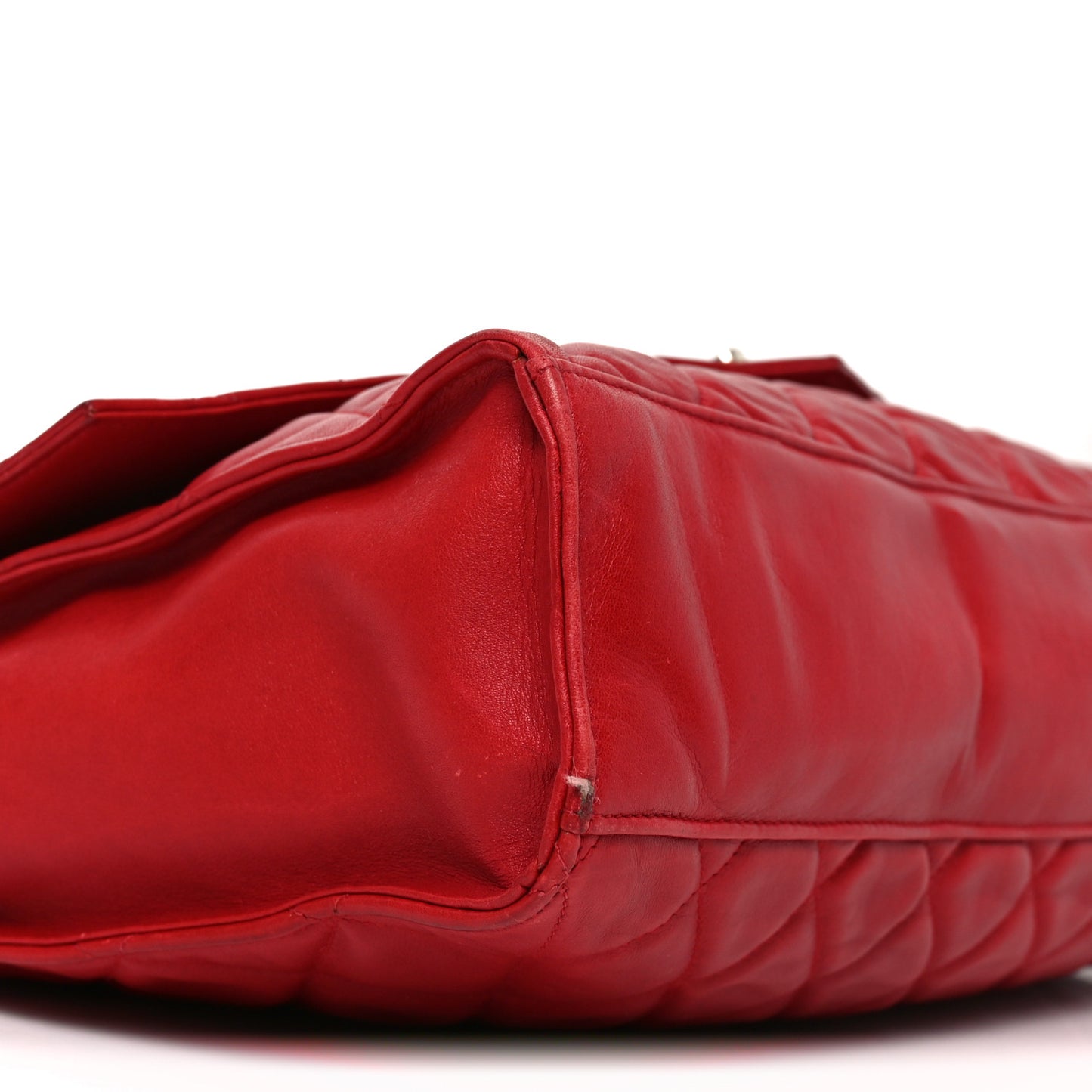 Lambskin Quilted Single Flap Red