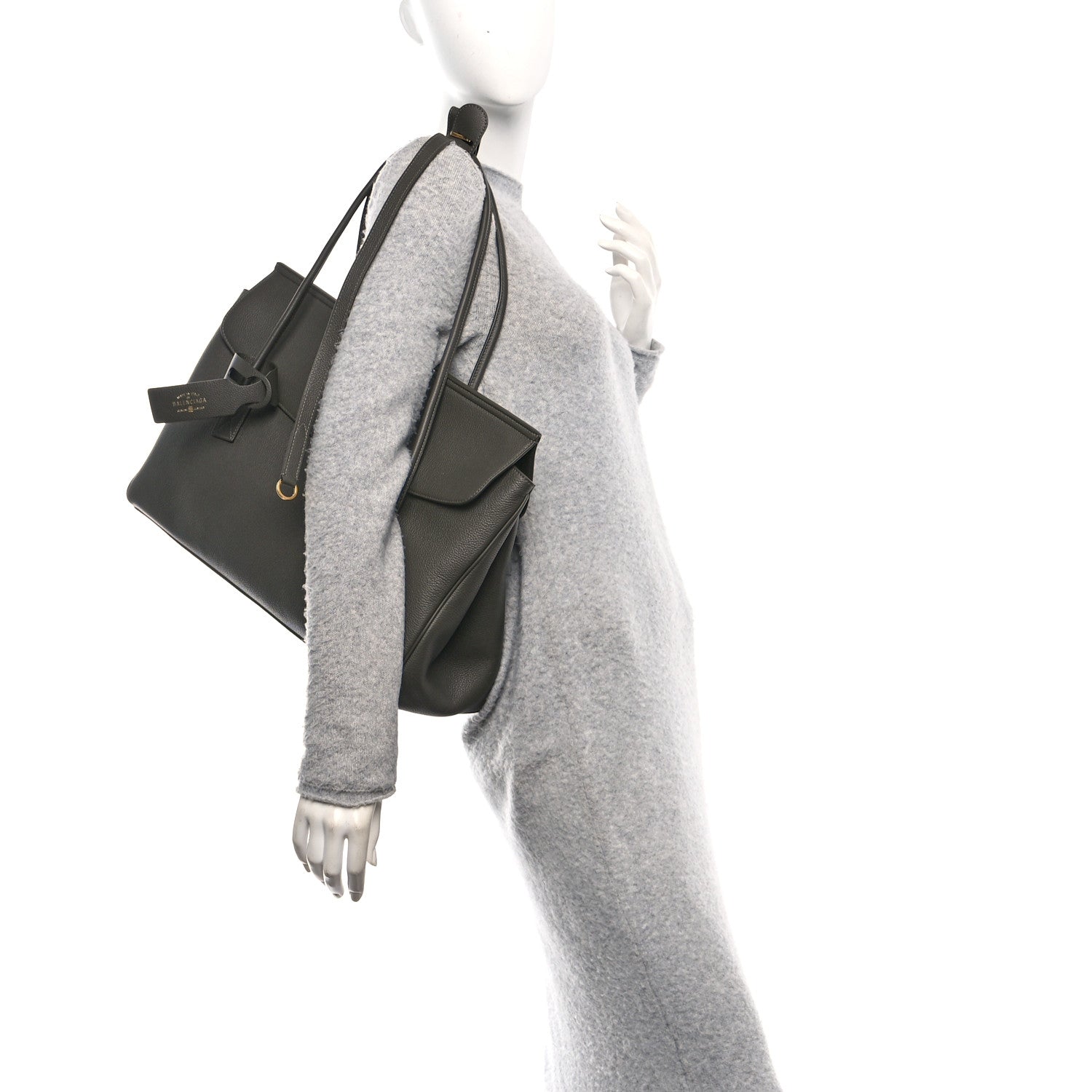 Balenciaga Grained Calfskin Carrie Cary All Bag Khaki 2 of 9