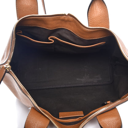 Alexander McQueen Pebbled Calfskin Skull Padlock Zip Tote Cognac 5 of 19