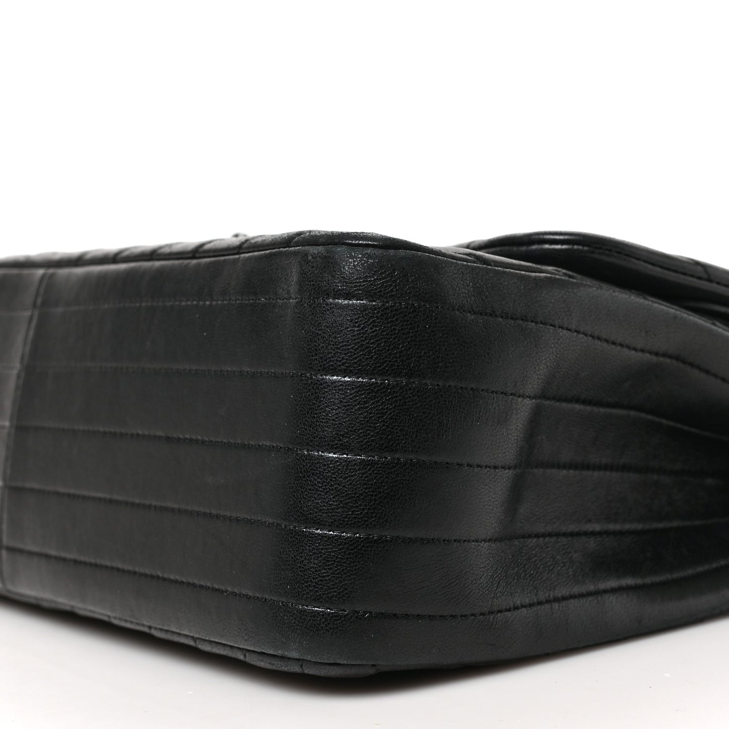 Lambskin Chevron Quilted Jumbo Double Flap So Black