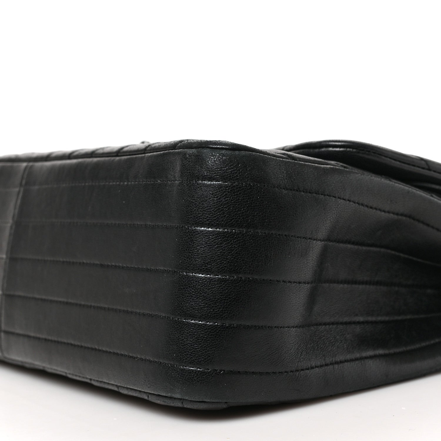 Chanel Lambskin Chevron Quilted Jumbo Double Flap So Black 9 of 9