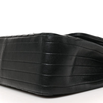 Chanel Lambskin Chevron Quilted Jumbo Double Flap So Black 9 of 9