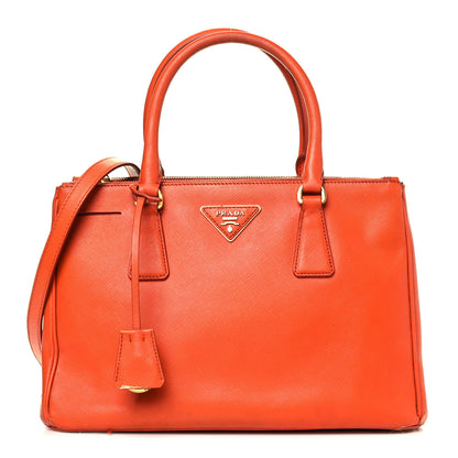 Prada Saffiano Lux Medium Double Zip Tote Papaya 1 of 16