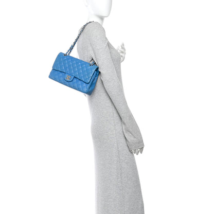 Chanel Iridescent Caviar Quilted Medium Double Flap Blue 2 of 11