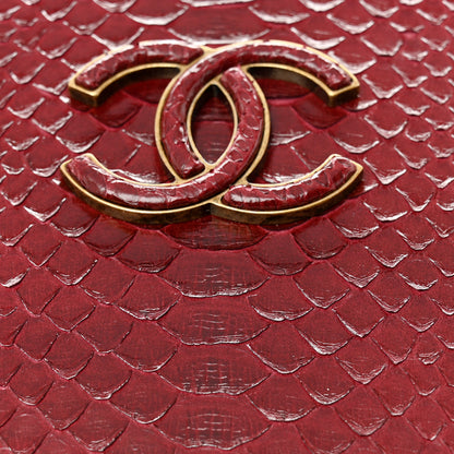 Chanel Snakeskin Calfskin Quilted Small Coco Curve Vanity Burgundy 13 of 14