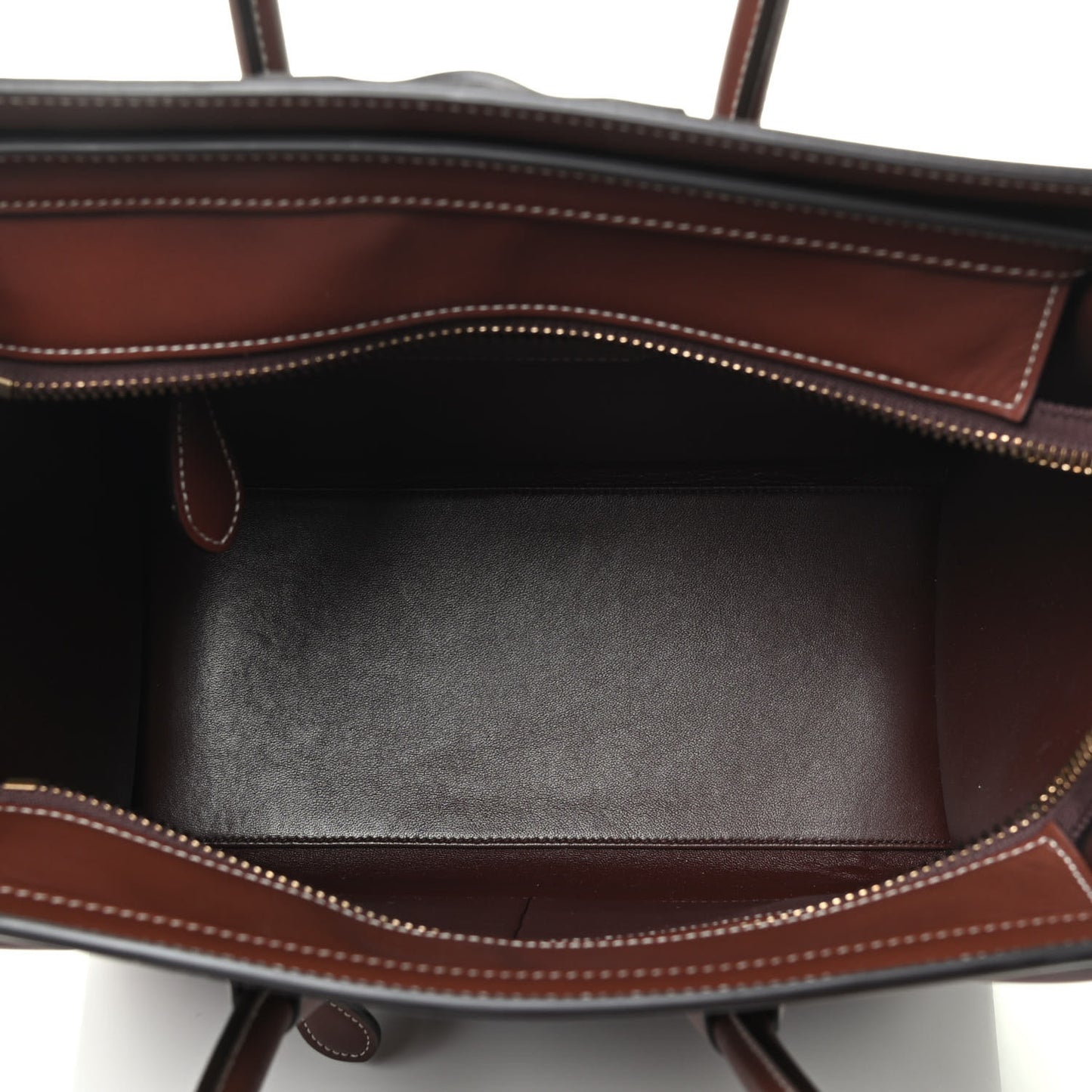 Satinated Natural Calfskin Micro Luggage Dark Brown
