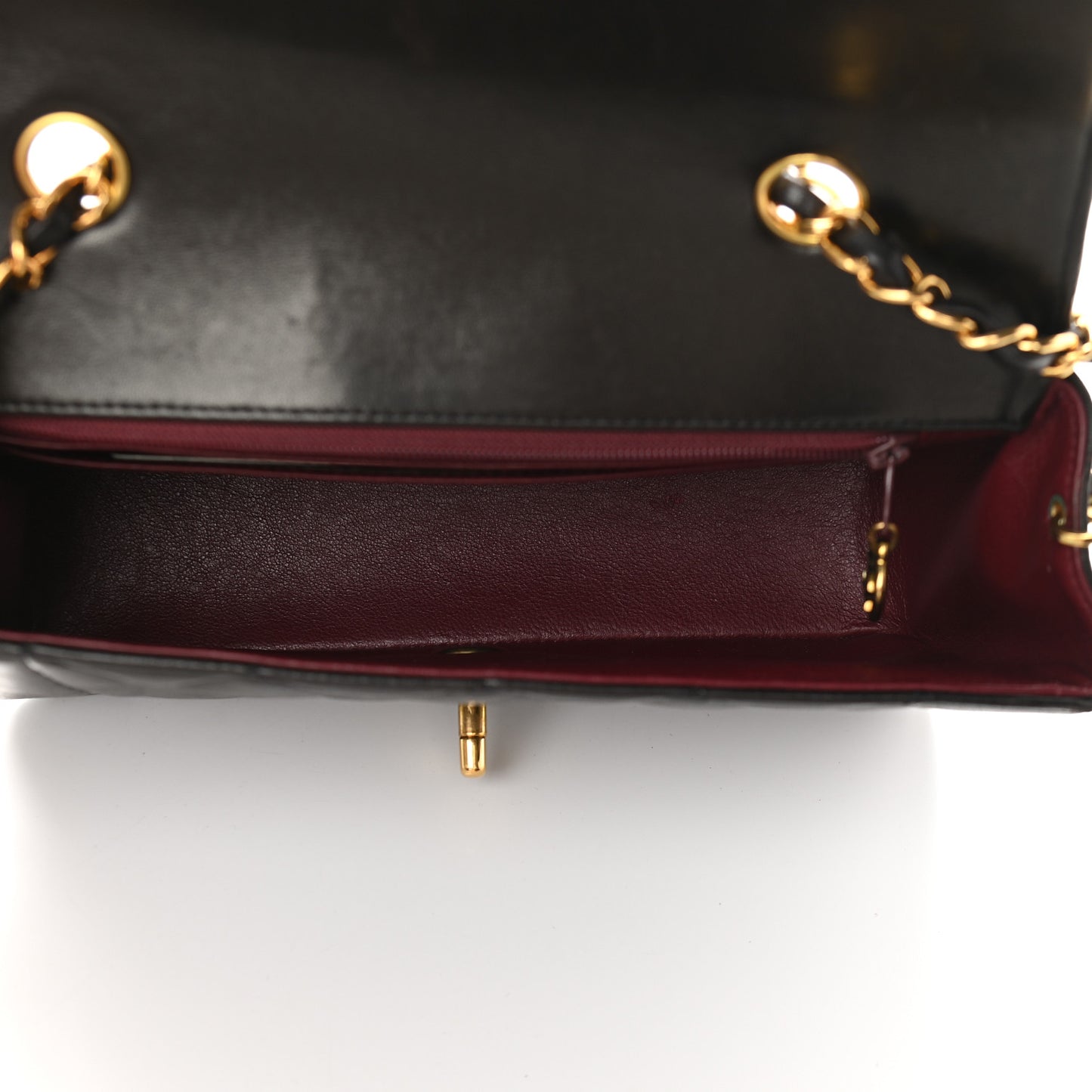 Lambskin Quilted Small Single Flap Black