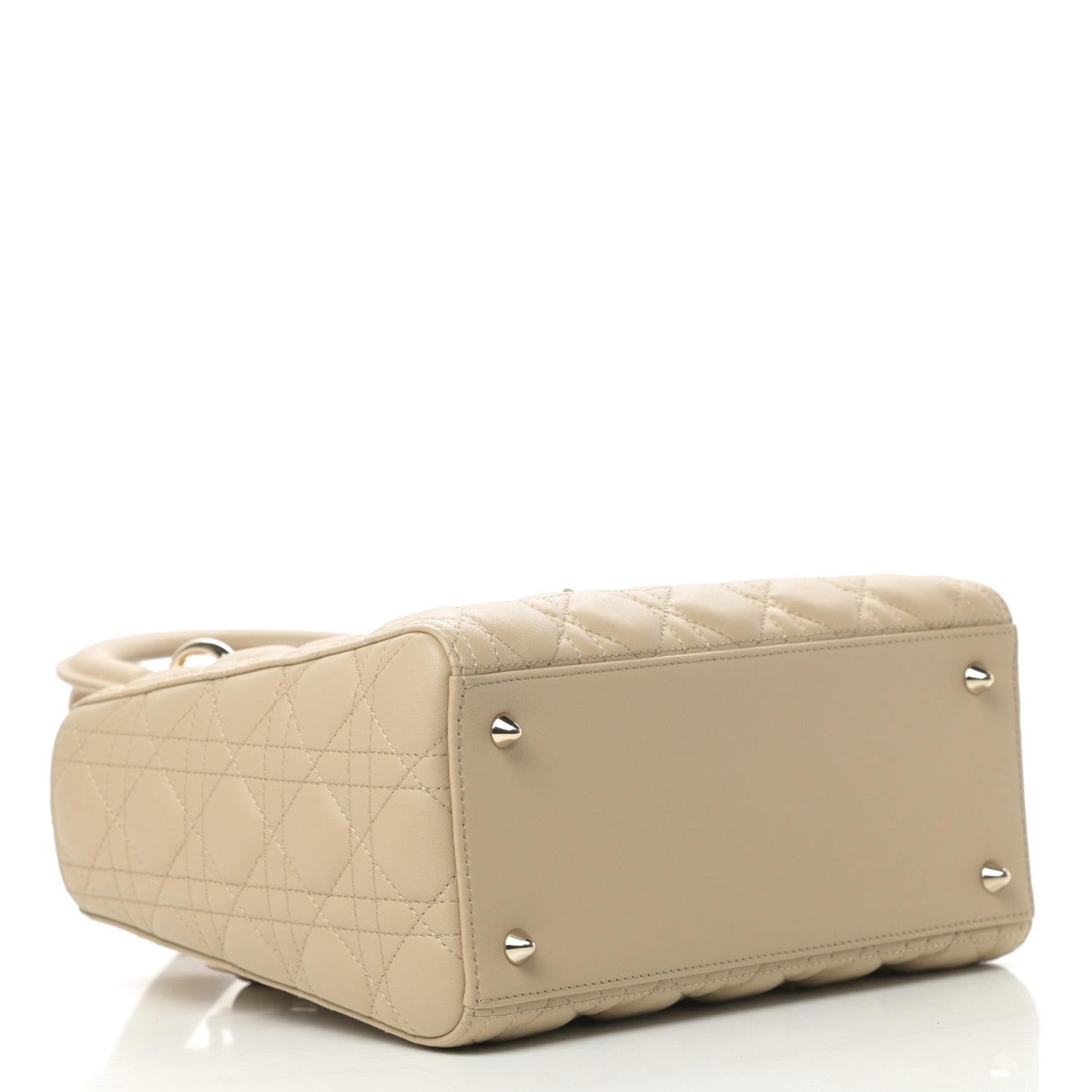Christian Dior Lambskin Cannage Medium Lady Dior Light Beige 4 of 12