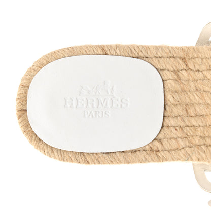 Hermes Nappa Ancone Espadrille Sandals 36 White Naturel 7 of 8