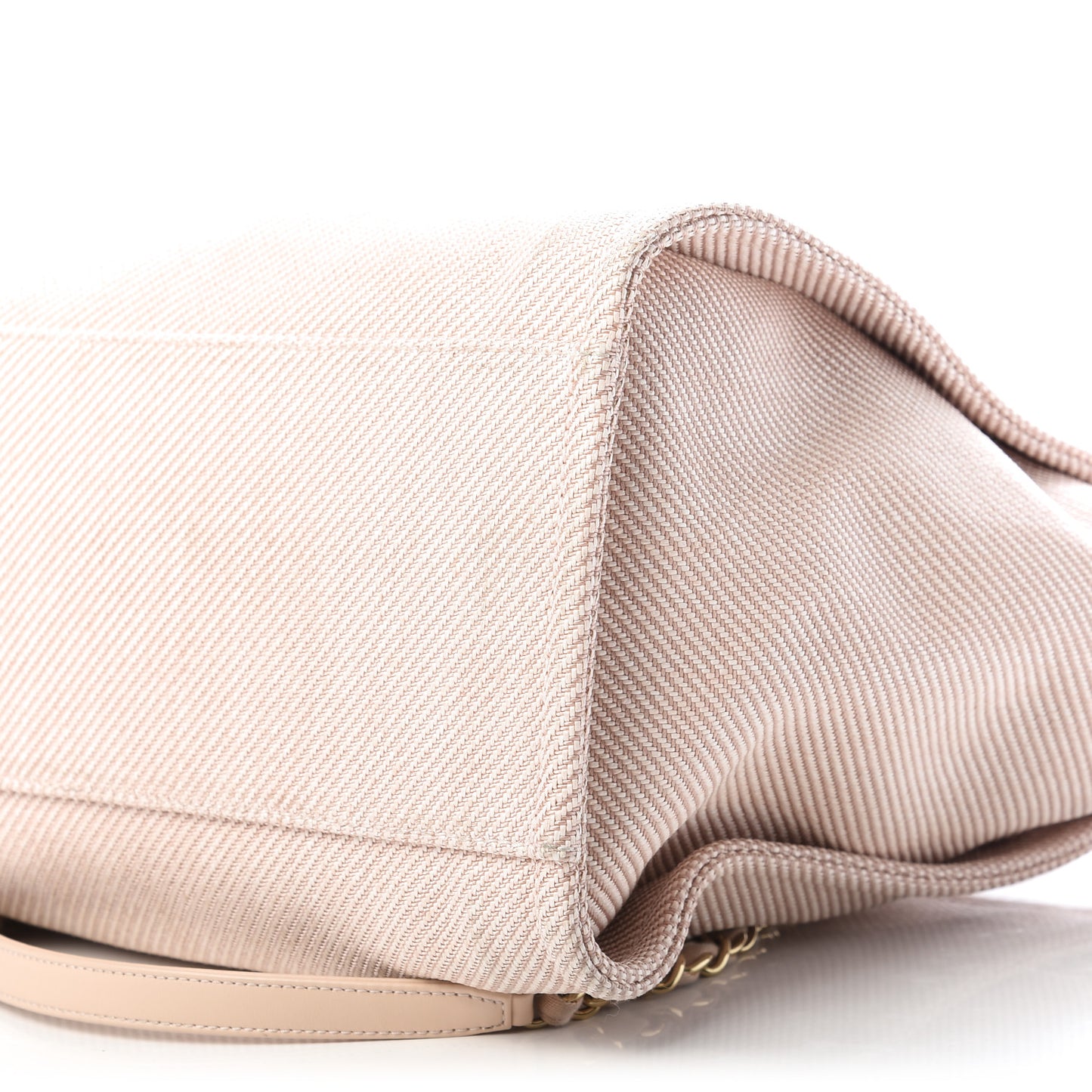 Mixed Fibers Calfskin Medium Deauville Tote Beige
