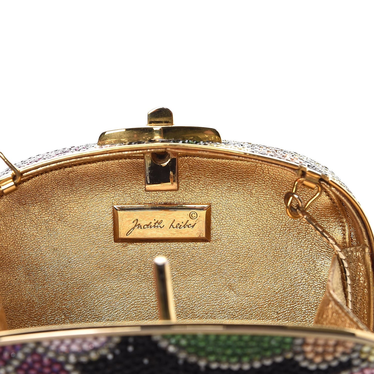 Swarovski Crystal Floral Minaudiere Clutch Multicolor