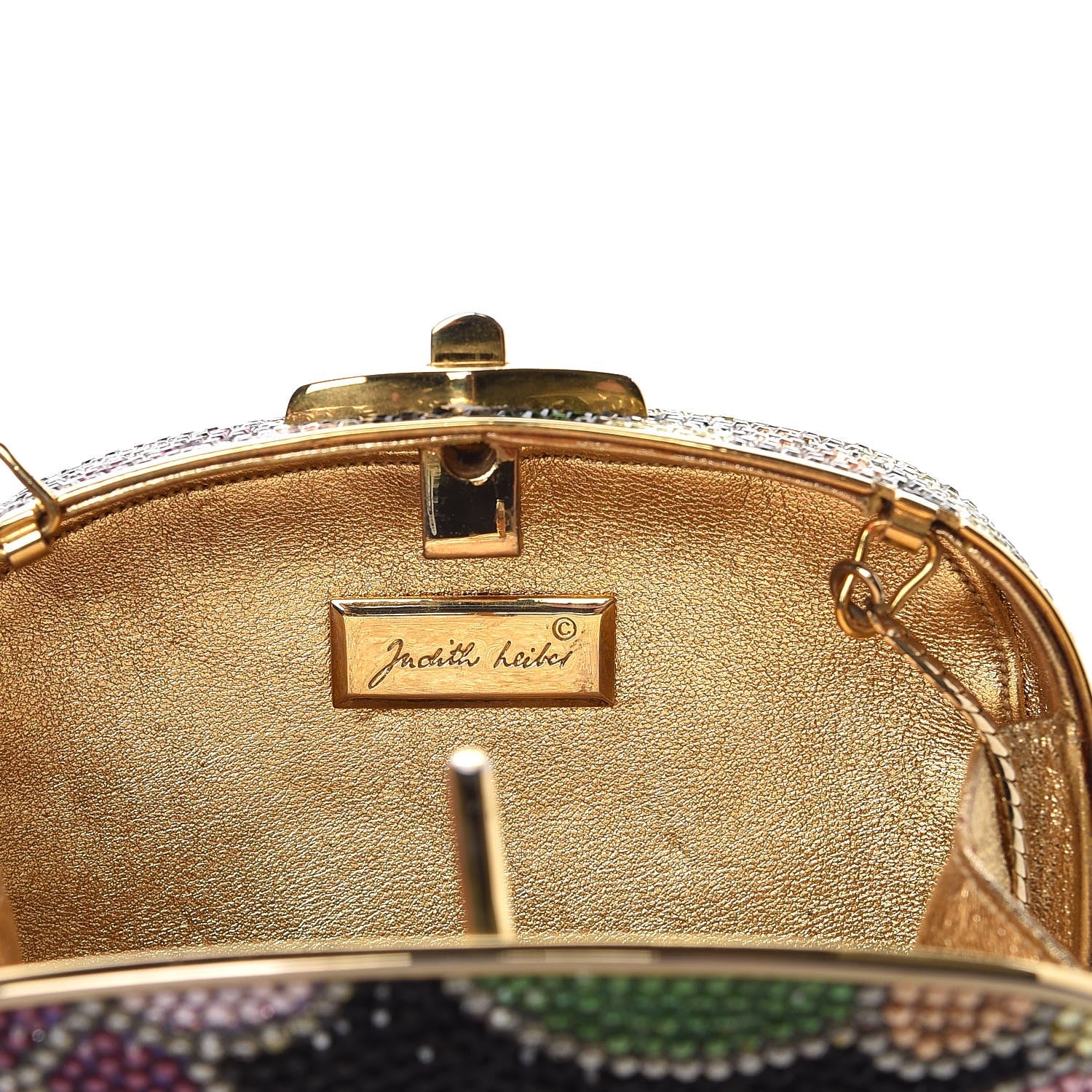 Judith Leiber Swarovski Crystal Floral Minaudiere Clutch Multicolor 6 of 8