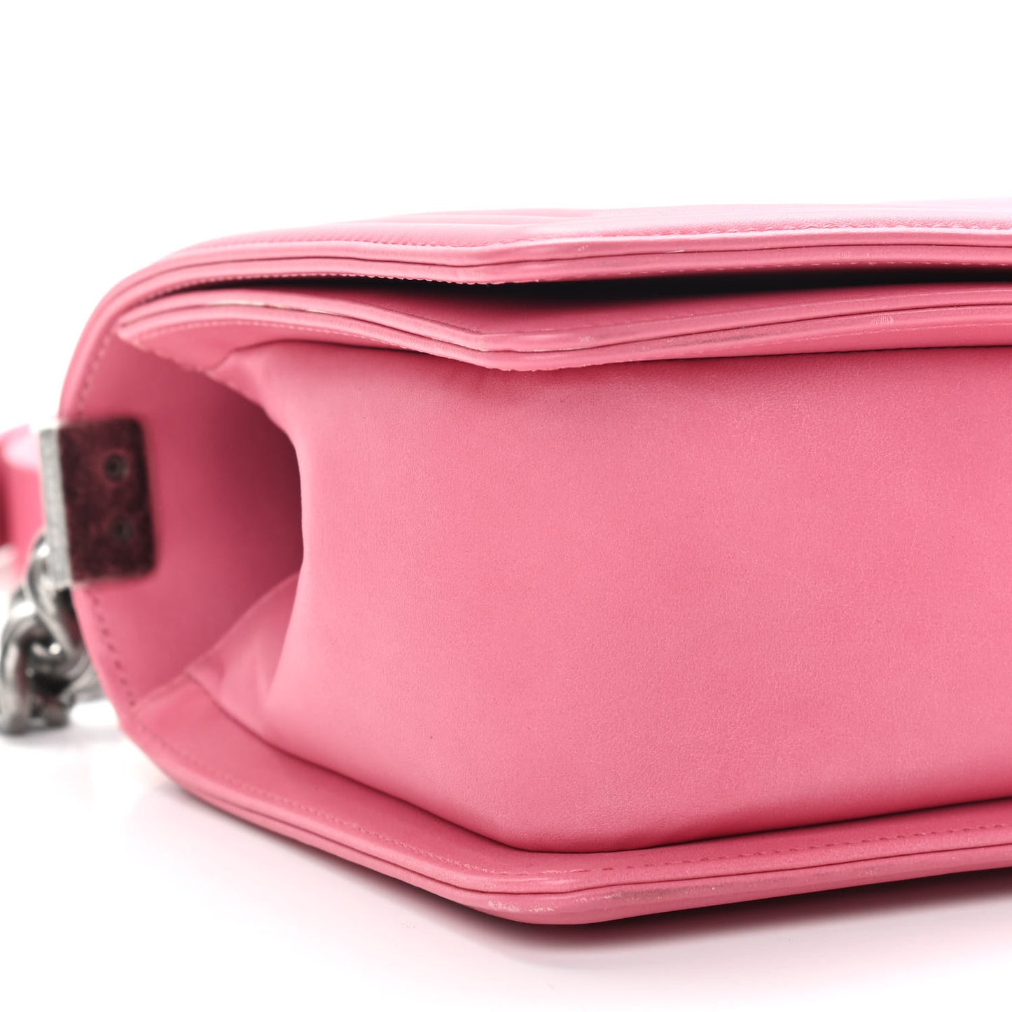 Calfskin Chevron Quilted Medium Boy Flap Pink