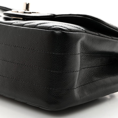 Chanel Caviar Chevron Quilted Mini Square Flap Black 10 of 10