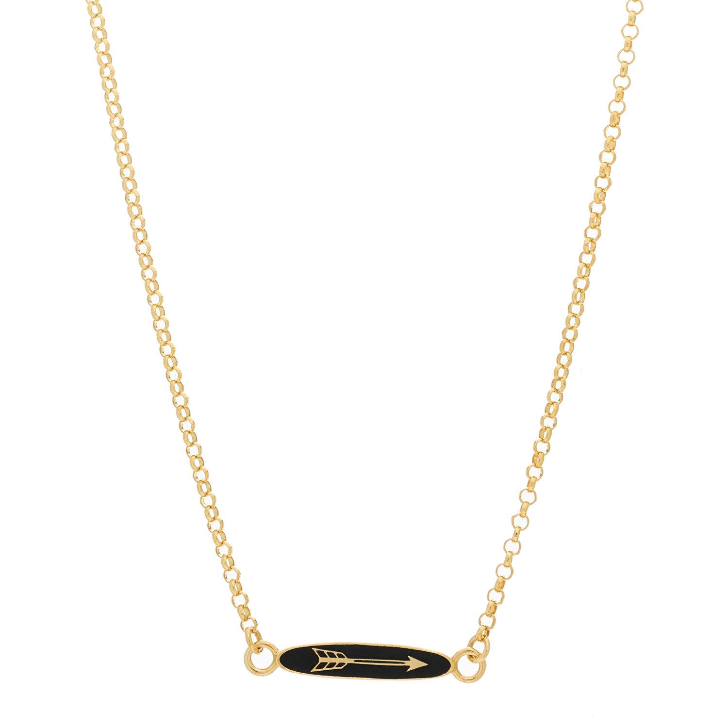 Foundrae 18K Yellow Gold Enamel Dream Sequence Pendant Necklace Black 1 of 5