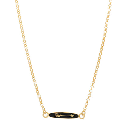 Foundrae 18K Yellow Gold Enamel Dream Sequence Pendant Necklace Black 1 of 5