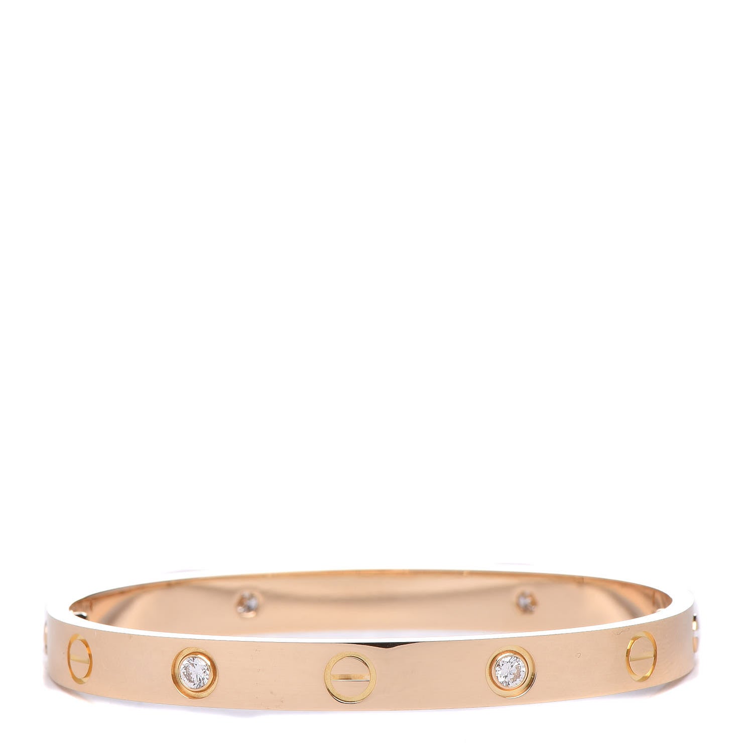 Cartier 18K Yellow Gold 4 Diamond LOVE Bracelet 16 3 of 5