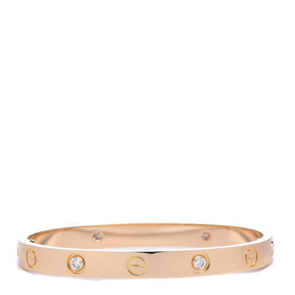 Cartier 18K Yellow Gold 4 Diamond LOVE Bracelet 16 3 of 5