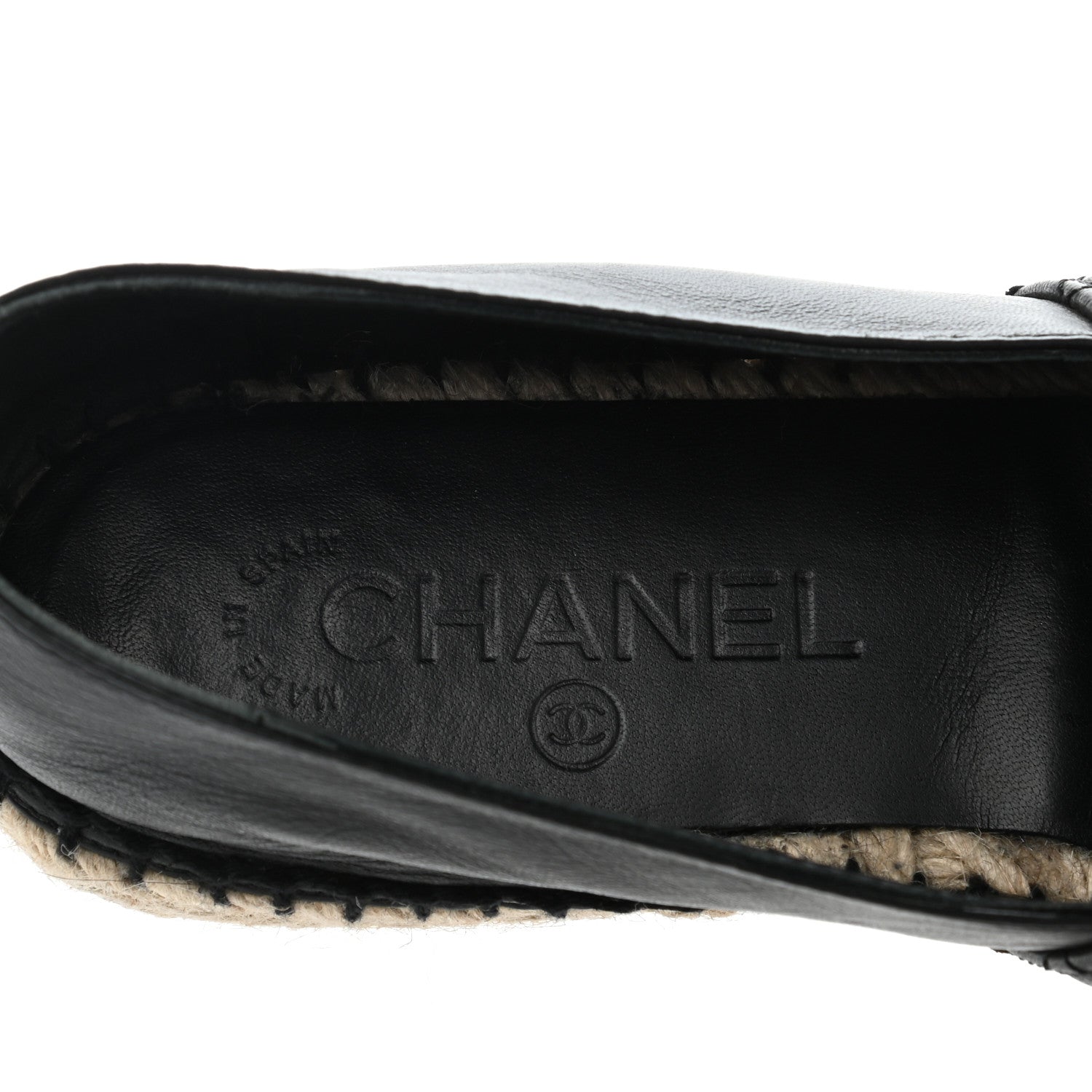 Chanel Lambskin Quilted CC Espadrilles 37 Black 6 of 11