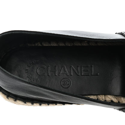 Chanel Lambskin Quilted CC Espadrilles 37 Black 6 of 11