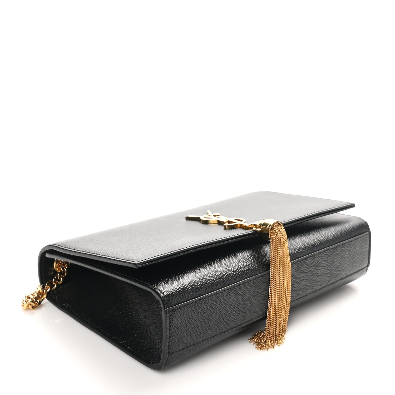 Saint Laurent Grain De Poudre Medium Classic Monogram Kate Tassel Satchel Black 4 of 10